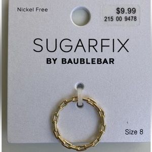 BRAND NEW SUGARFIX by BaubleBar Gold Tone Link Ring Size 8 Nickel Free